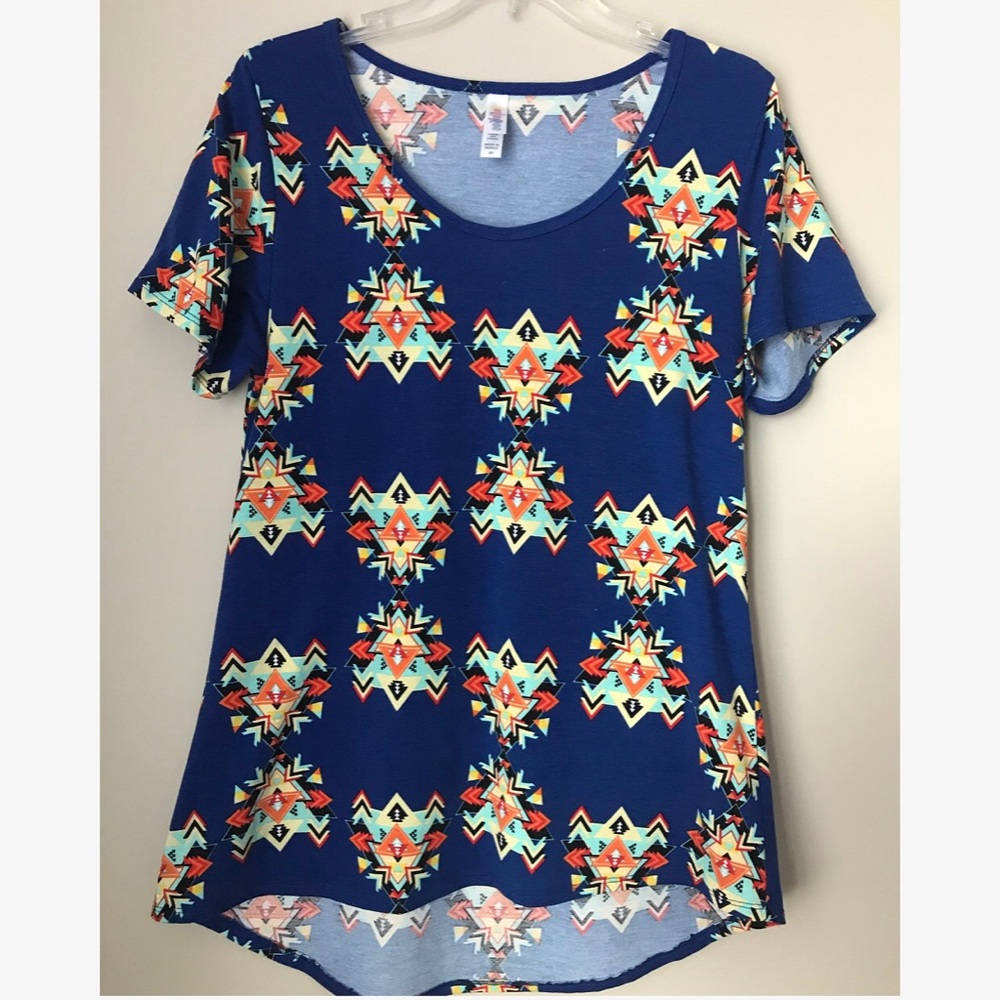 LuLaRoe Classic T Blue Aztec - Size M